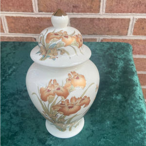 Shaddy Ginger Jar Hand Painted Gold Bird Japan